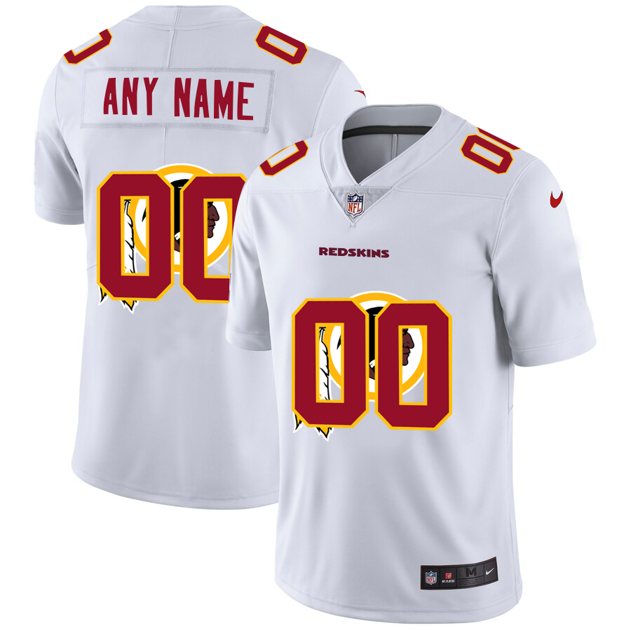 Wholesale Washington Redskins Custom White Men Nike Team Logo Dual Overlap Limited NFL Jersey